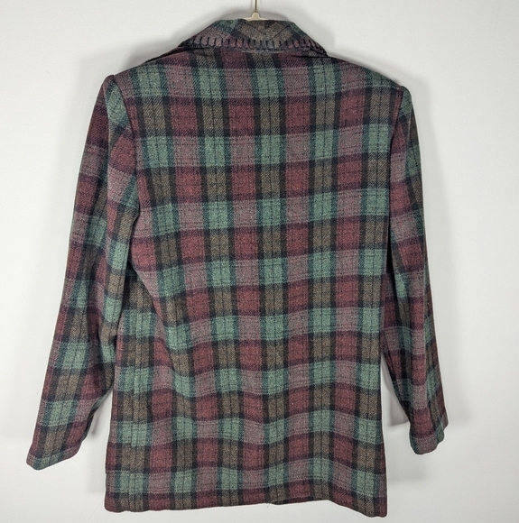 Vintage Arizona Plaid Southwestern Wool Blend barn Jacket coat size men's Medium - Picture 4 of 6